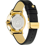 Versace Audrey Quartz Black Dial Black Leather Strap Watch for Women - VELR00319