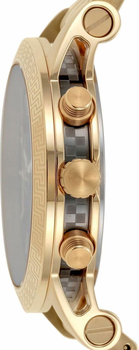 Versace Sport Tech Chronograph Black Dial Gold Steel Strap Watch for Men - VELT00419