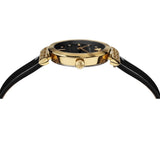 Versace Greca Meander Black Dial Black Leather Strap Watch for Women - VELW00420