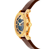 Versace Code Quartz Blue Dial Brown Leather Strap Watch For Men - VEPO00220