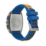 Versace Iconic Dominus Chronograph Blue Dial Blue Rubber Strap Watch For Men - VE6H00323