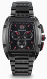 Versace Dominus Chronograph Quartz Black Dial Black Steel Strap Watch For Men - VE6H00623