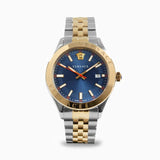 Versace Hellenyium Quartz Blue Dial Two Tone Steel Strap Watch For Men - VEVH00520