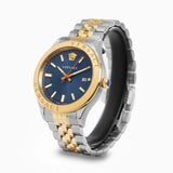 Versace Hellenyium Quartz Blue Dial Two Tone Steel Strap Watch for Men - VEVK00520