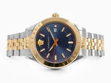 Versace Hellenyium Quartz Blue Dial Two Tone Steel Strap Watch For Men - VEVH00520