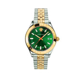 Versace Hellenium Green Dial Two Tone Steel Strap Watch for Men - VEVK00620