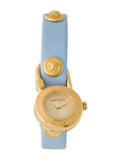 Versace Medusa Lock Icon Quartz White Dial Blue Leather Strap Watch for Women - VEDW00419