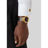 Versace Greca Black Dial Black Leather Strap Watch for Men - VEVI00220