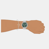 Versace Grace Chronograph Quartz Green Dial Silver Steel Strap Watch For Men - VEZ900121