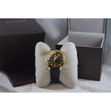 Gucci GG2570 Black Dial Black Leather Strap Watch For Men - YA142310