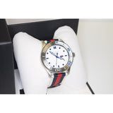 Gucci G Timeless Quartz White Dial Two Tone Nylon Strap Watch for Men - YA126239