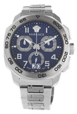 Versace Dylos Chronograph Blue Dial Silver Steel Strap Watch for Men - VQC090016