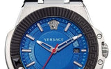 Versace Chain Reaction Quartz Blue Dial Blue & Black Leather Strap Watch for Men - VEDY00119