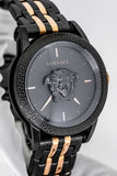 Versace Palazzo Empire Black Dial Two Tone Steel Strap Watch for Men - VERD00618