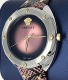 Versace Shadov Pink Dial Pink Leather Strap Watch for Women - VEBM00818