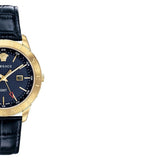 Versace Univers Navy Blue Dial Navy Blue Leather Strap Watch for Men - VEBK00318