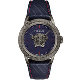 Versace Palazzo Empire Blue Dial Blue Leather Strap Watch for Men - VERD00118