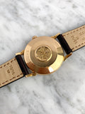 Versace V Metal Icon Gold Dial Brown Strap Watch for Women - VLC130016