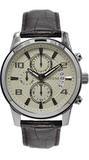 Guess Exec Chronograph White Dial Brown Leather Strap Watch For Men - W0076G2