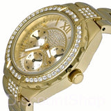 Guess Viva Diamonds Gold Dial Gold Steel Strap Watch for Women - W0111L2