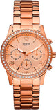 Guess Mini Spectrum Quartz Rose Gold Dial Rose Gold Steel Strap Watch For Women - W0122L3