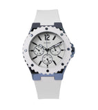 Guess Overdrive Chronograph White Dial White Rubber Strap Watch for Women - W0149L6