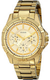 Guess Mini Phantom Diamonds Gold Dial Gold Steel Strap Watch for Women - W0235L5