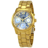 Guess Mini Sunrise Quartz Blue Dial Gold Steel Strap Watch For Women - W0448L6