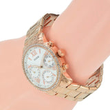 Guess Mini Surprise Analog Silver Dial Rose Gold Steel Strap Watch For Women - W0623L2