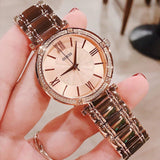 Guess Park Ave Quartz Rose Gold Dial Rose Gold Steel Strap Watch For Women - W0636L2