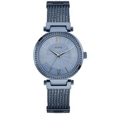 Guess Soho Diamonds Blue Dial Blue Mesh Bracelet Watch For Women - W0638L3