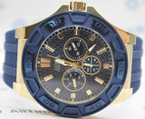 Guess Force Blue & Rose Gold Dial Blue Silicone Strap Watch For Men - W0674G2