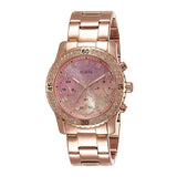 Guess Confetti Pink Dial Rose Gold Steel Strap Watch For Women - W0774L3