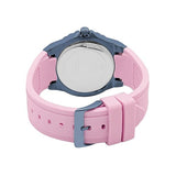 Guess Limelight Blue Dial Pink Rubber Strap Watch For Women - W0775L5