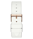 Guess G Twist White & Gold Dial White Silicone Strap Watch For Women - W0911L5