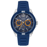 Guess Trade Blue Dial Blue Silicone Strap Watch for Men - W0967G2