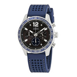 Guess Fleet Chronograph Black Dial Blue Rubber Strap Watch for Men - W0971G2