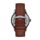 Fossil Townsman Automatic Skeleton Black Dial Brown Leather Strap Watch for Men - ME3181