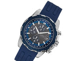 Guess Octane Chronograph Black Dial Blue Rubber Strap Watch For Men - W1047G2