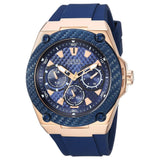 Guess Legacy Blue Dial Blue Silicone Strap Watch For Men - W1049G2