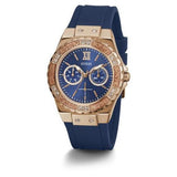 Guess Limelight Blue Dial Blue Silicone Strap Watch For Women - W1053L1