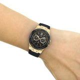 Guess Black Dial Black Rubber Strap Watch For Women - W1053L7