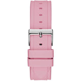 Guess Zena Quartz White Dial Pink Rubber Strap Watch For Women - W1094L4