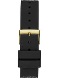 Guess Swirl Quartz Black Dial Black Silicone Strap Watch for Women - W1096L3