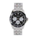 Guess Odyssey Black Dial Silver Steel Strap Watch For Men - W1107G1