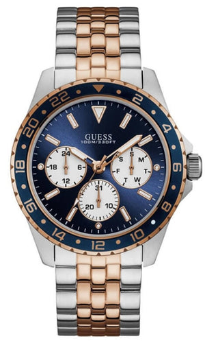 Guess Odyssey Blue Dial Two Tone Steel Strap Watch For Men - W1107G3