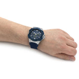 Guess Genesis Multi Function Analog Blue Dial Blue Rubber Strap Watch For Men - W1254G1