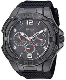 Guess Genesis Quartz Black Dial Black Silicone Strap Watch For Men - W1254G2