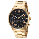 Guess Hendrix Multifunction Black Dial Gold Steel Strap Watch for Men - W1309G2