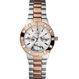 Guess Glisten Chronograph Analog Silver Dial Two Tone Steel Strap Watch For Women - W14551L1